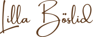 Lilla Böslids logotyp i brunt, med texten 'Lilla Böslid' och en transparent bakgrund.